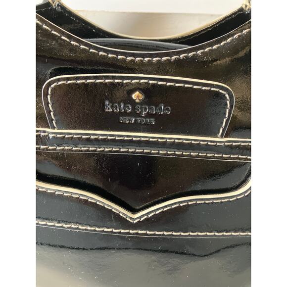 KATE SPADE LARGE BLACK, WHITE PATTON LEATHER HANDBAG (ASIS) - Picture 7 of 16